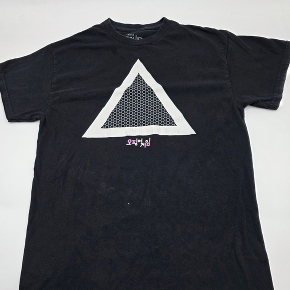 Netflix Other - Netflix Squid Game Graphic T-Shirt Mens Medium Black Triangle Logo Skater